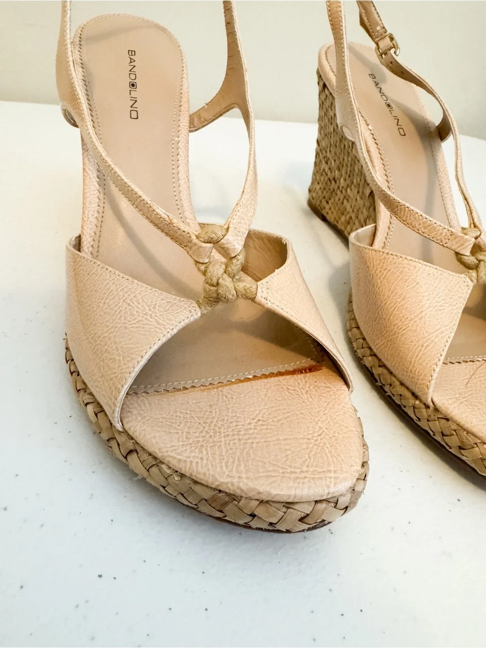 Women’s Bandolino Neutral Braided Espadrille Wedge Sandals - Nude
